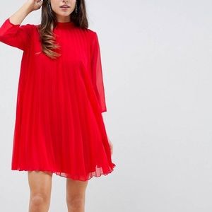 ASOS - Pleated Trapeze Mini Dress